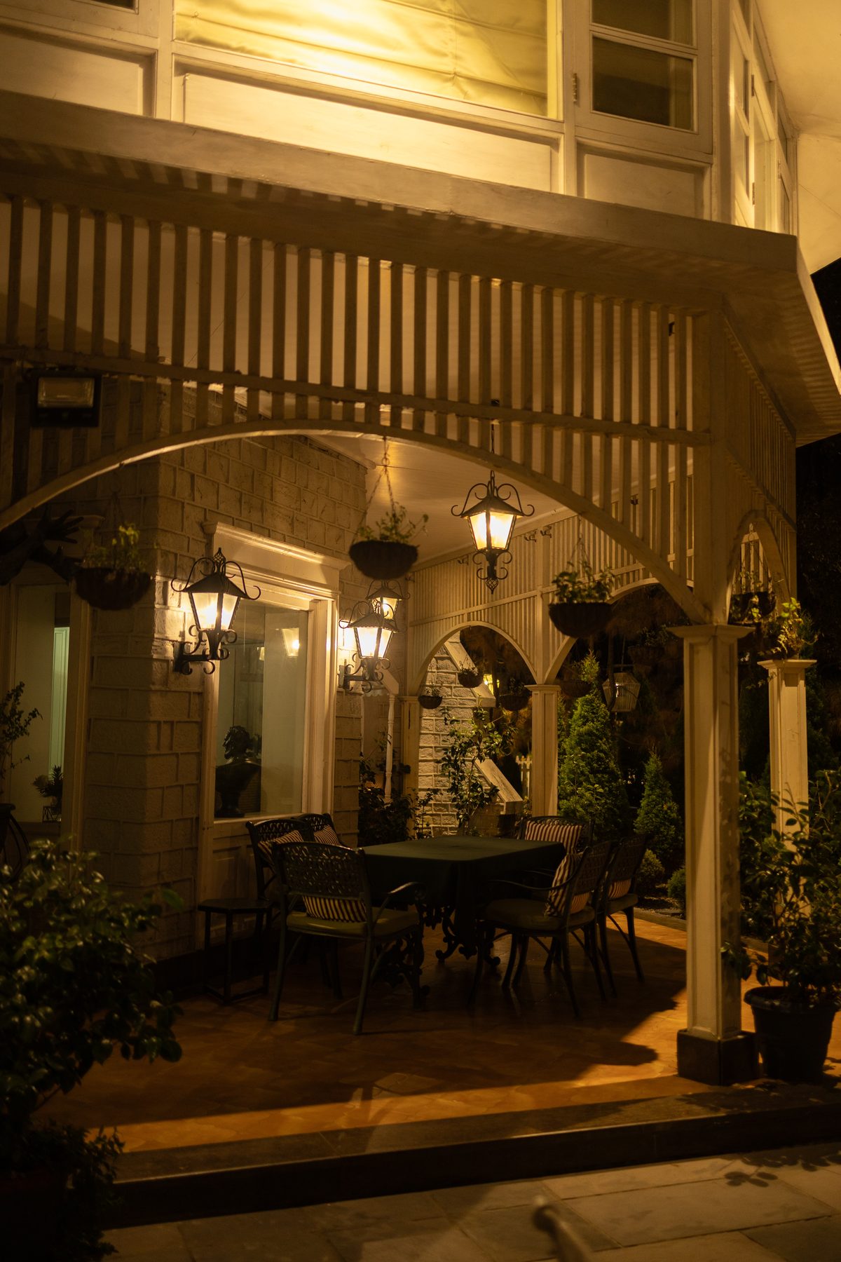 Lamp-lit arches